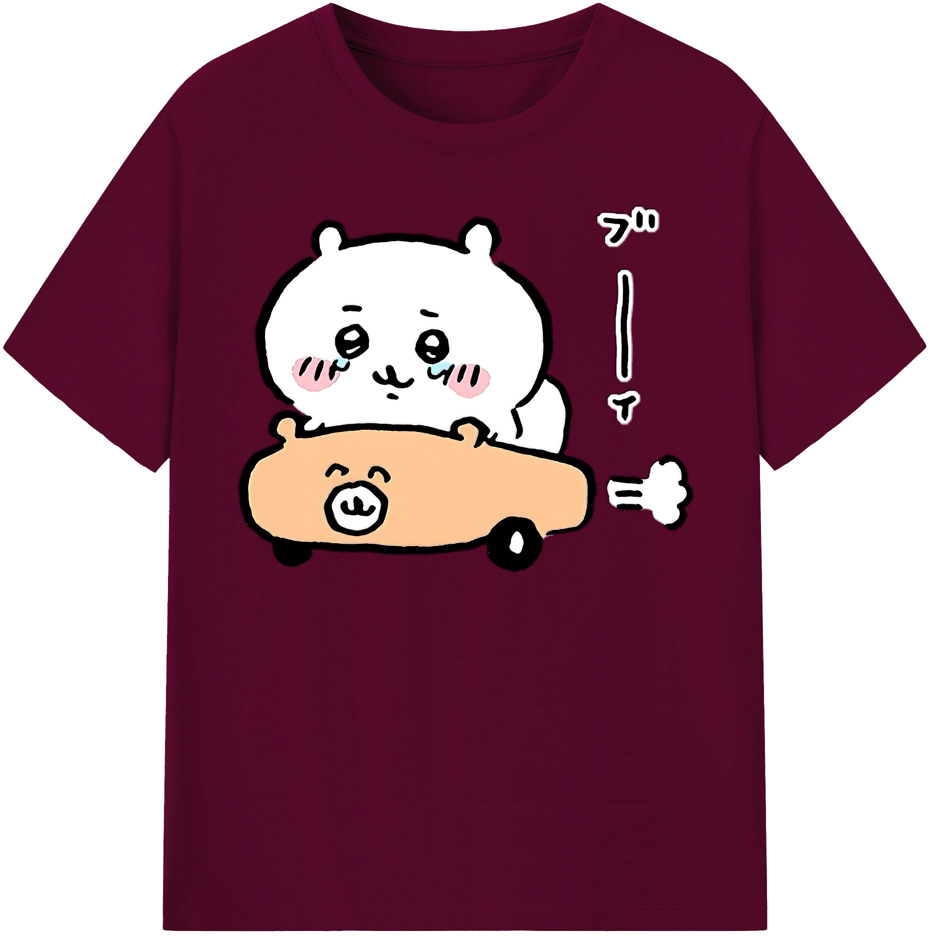 （画像用） ちいかわ ちいかわ Chii-kawa chiikawa レディースカジュアルプリントTシャツ（綿100％）